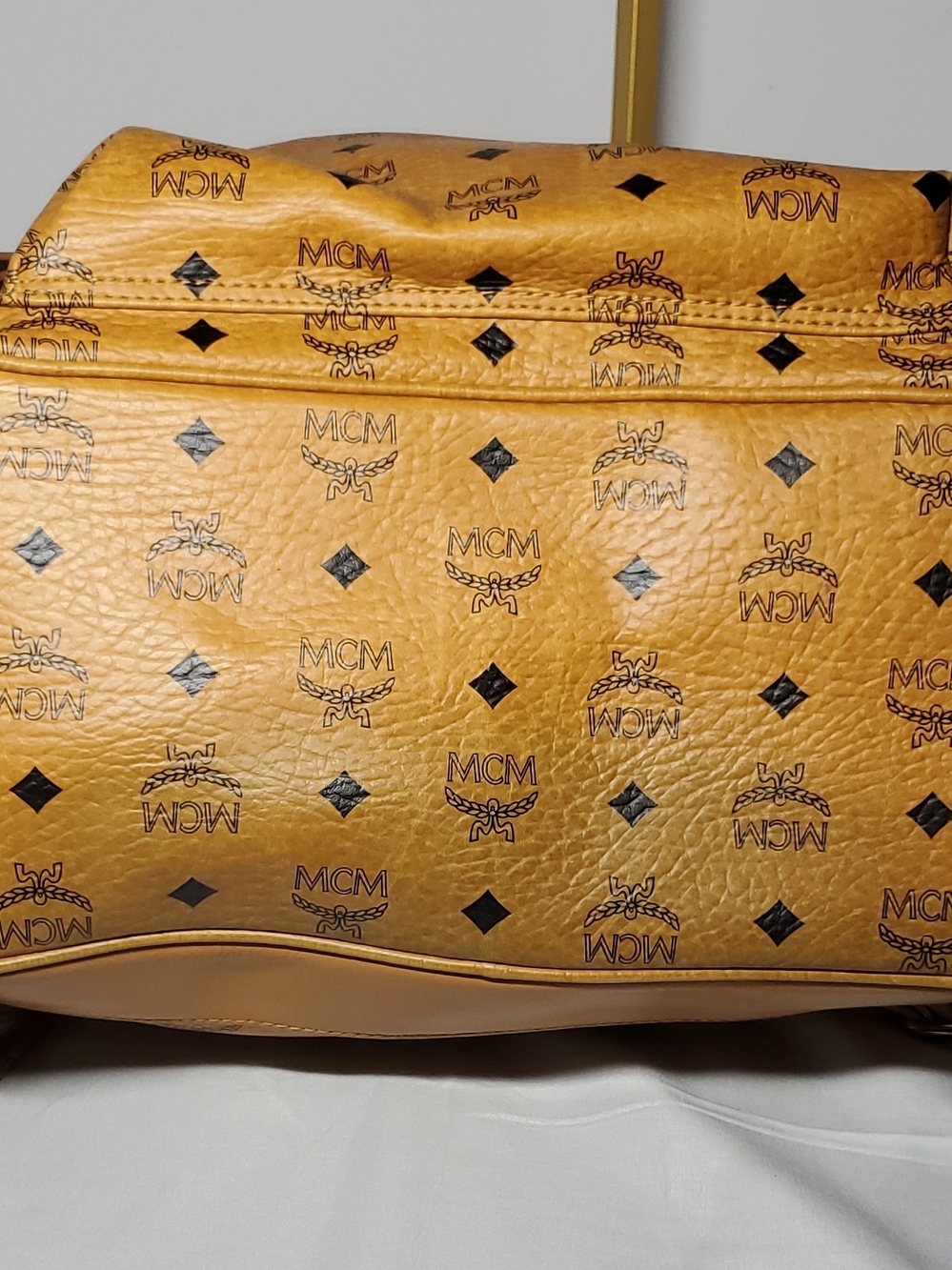 Authentic MCM Cognac Logo Monogram Backpack-Large - Picture 5 of 16
